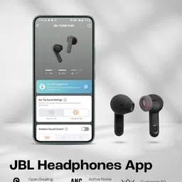 JBL Black Tune Flex TWS with ANC Customizable Eartips 32H Playtime Bluetooth Headset image 4