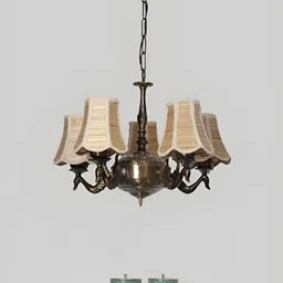 Devansh Beige & Gold-Toned Quirky Ceiling Lamp-48