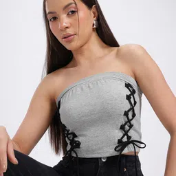 glitchez Immaculate Lace-Ups Crop Bandeau Top-image-23