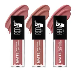 RED 4 Miss Perfect Set Of 3 Non Transfer Lip Cream Lipstick - 4 g Each - Shade 207-208-209-47