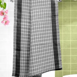 Athom Living Grey & White Checked Cotton 210 GSM Bath Towel-22