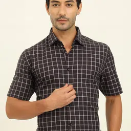 JADE BLUE Men Grid Tattersall Checked Regular Fit Formal Shirt-image-2