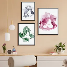 999Store White & Green 3 Piece Paper Religious Wall Paintings-image-84