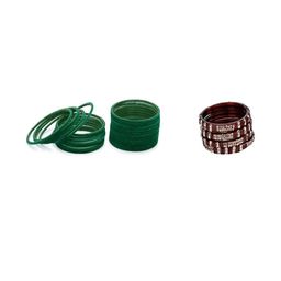 SOMIL Set Of 28 Green and Maroon Glass Artificial Stones Bangles-image-68