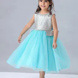 Mark and Mia Girls Embellished Self Design Fit & Flare Midi Dress-image-88
