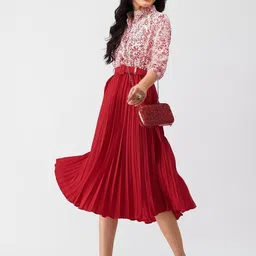 LookShine Stars Printed A-Line Midi Dress-image-88