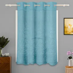 Kuber Industries Green Floral Black Out Cotton Window Curtain-image-78