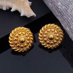 SOLIBELLE Gold-Plated Circular Shaped Studs-image-53