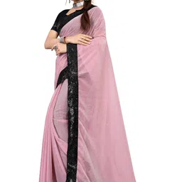 MIJAASHREE FASHION Pink Supernet Sarees-picture-23