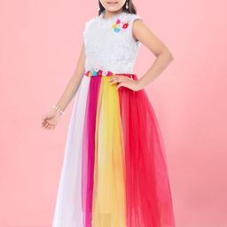 Muhuratam Girls Nylon Gown Dresses-picture-16