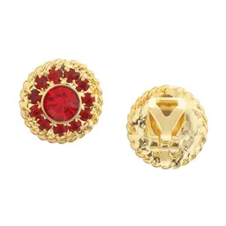 FirstBlush Gold-Plated Artificial Stones Studded Circular Shaped Non Pierced Studs image 3