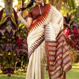 Anouk Rustic Silk Blend Taant Saree-picture-33
