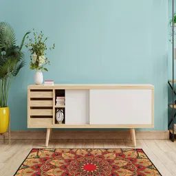 MODEFE Yellow Traditional Anti-Skid Nylon Carpet-image-50