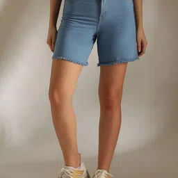 TALES & STORIES Women Cotton Denim Shorts-58