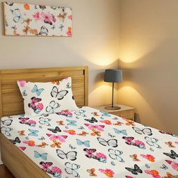 IVAZA White Floral 100 Polyester Single-image-16