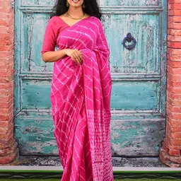 Craft Musium Pure Cotton Bagru Saree-image-38