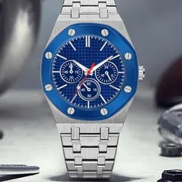 THE SHOPOHOLIC Men Embellished Dial & Stainless Steel Bracelet Style Straps Analogue Watch Hub-Silver-image-42