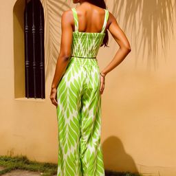 Routes by All About You Printed Square Neck Top With Trousers Co-Ords Set image 3