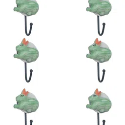 IndianShelf 6 Pcs Ceramic Rabbit Key Hooks Hangers for Clothes Wall Mounted-image-28