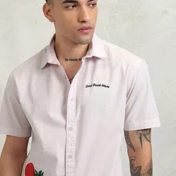 HIGHLANDER Men Cutaway Collar Graphic Printed Cotton Relaxed Fit Casual Shirt-picture-30