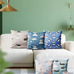 ArtzFolio Multicoloured Set of 5 Velvet Square Cushion Covers-image-20