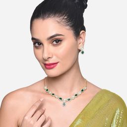 AMI Gold-Plated Stone-Studded Jewellery Set image 4