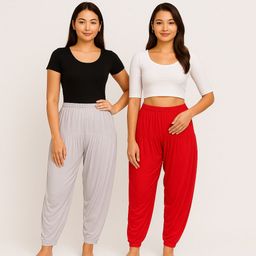 cozyplay Solid Viscose Women Harem Pants-picture-0