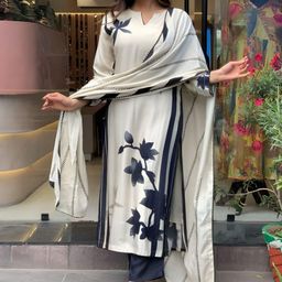 KALINI Women Embroidered Regular Thread Work Kurta with Trousers & With Dupatta-image-75