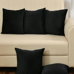 Shadowkart Black 5 Pieces Square Cushion Covers-14