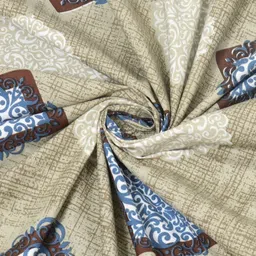 BED-SHEET.COM Brown Geometric Printed 180 TC Pure Cotton King Bedsheet Set 2.74m x 2.28m image 3