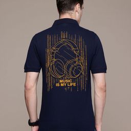 Moda Rapido Men Graphic Printed Polo Collar Cotton T-shirt-image-94