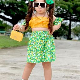 INCLUD Girls Printed Top with Skirt-image-76