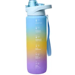 MARKET99 Blue & Yellow Single Plastic Printed Water Bottle-image-7