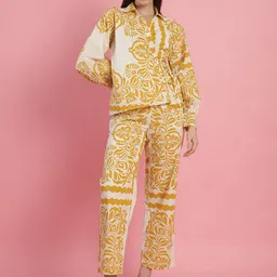 JAKANARY Printed Pure Cotton Top With Trousers-picture-12