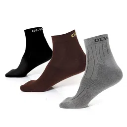 OLWEN Men Pack Of 3 Patterned Cotton Ankle Length Socks-15
