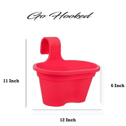 Go Hooked Multicolor Pack of 3 Double Hook Railing Planter image 3