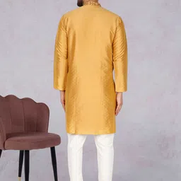 SKAVIJ Men Regular Thread Work Kurta with Churidar & With Dupatta image 4