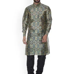 VEERA PARIDHAAN Men Printed Regular Kurta with Churidar-picture-38