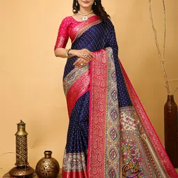 LeeliPeeri Designer Polka Dot Zari Saree-image-91