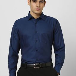 Van Heusen Men Slim Fit Spread Collar Textured Cotton Formal Shirt-picture-12
