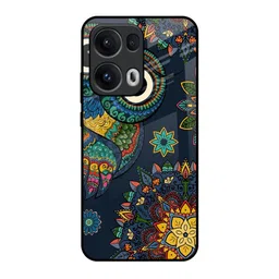 QRIOH Owl Art Printed Oppo Reno13 Pro 5G Glass Back Case-image-90