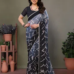 yourwish Printed Embroidered Pure Georgette Saree-picture-14