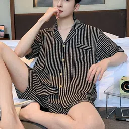 StyleCast Printed Shirt With Shorts Night Suit-image-36