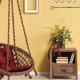 Swingzy Brown & Maroon Round-Shaped Hammock Swing Chair With Cushion-26