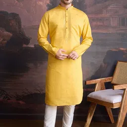 House of Pataudi Floral Embroidered Sequinned Mandarin Collar Straight Kurta-image-48