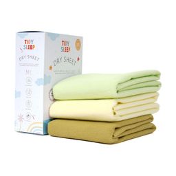 TIDY SLEEP Green & Yellow 3 Pieces Waterproof & Reusable Bed Protector Baby Drysheet-78