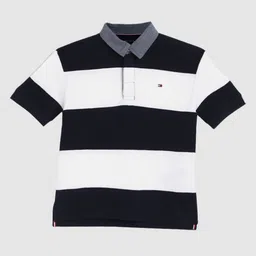 Tommy Hilfiger Boys Brand Logo Colourblocked Polo Collar T-shirt-image-15