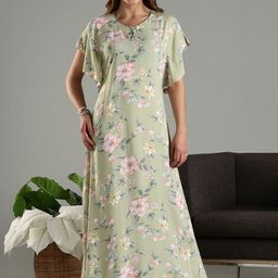 9shines Label Printed Maxi Nightdress-image-15