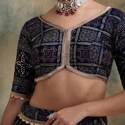 SHRINGARINI Printed Block Print Ready to Wear Lehenga & Unstitched Blouse With Dupatta image 2
