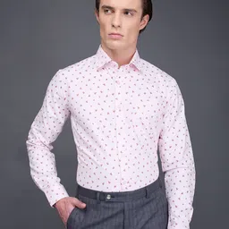 Daniel Hechter Men Conversational Printed Spread Collar Cotton Formal Shirt-image-43